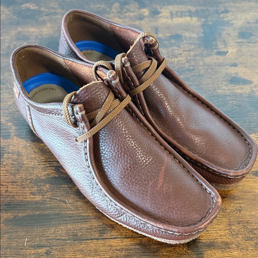 Clarks Brown Wallabee Leather Moccasin-Style Loafers